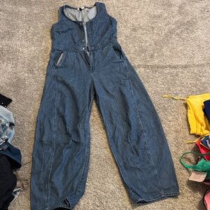 Universal Thread Blue Denim Jumpsuit with Wide Legs
